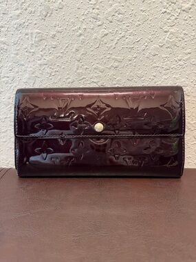 Louis Vuitton Patent Monogram Long Wallet - Deep Plum